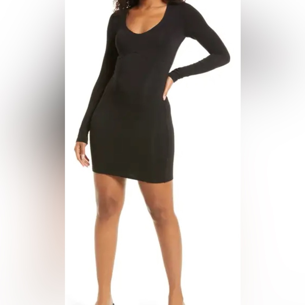 Naked Wardrobe Empire Seam long sleeve dress (size L)